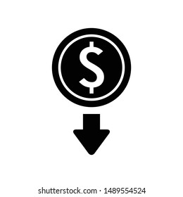 Profit vector graphics icon in black color