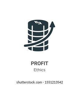 Profit vector icon on white background. Flat vector profit icon symbol sign from modern ethics collection for mobile concept and web apps design.