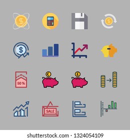 profit vector icon set