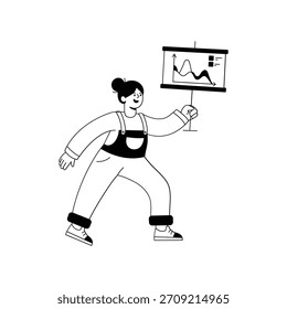 Profit vector illustration Black and white style. 