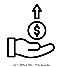 Profit Vector Line Icon Design