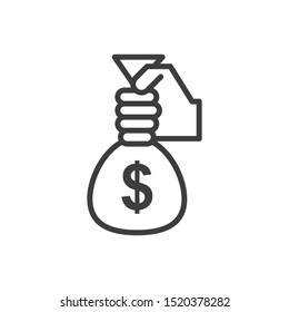 profit vector outline icon. Illustration style EPS 10 file format 