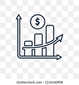 Profit vector outline icon isolated on transparent background, high quality linear Profit transparency concept can be used web and mobile