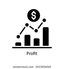 Profit  vector solid Icon Design illustration. Business And Management Symbol on White background EPS 10 File
