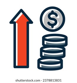 Profit Vector Thick Line Filled Dark Colors Icons For Personal And Commercial Use.
