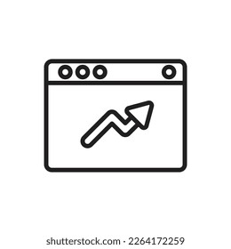 Profit Website Outline Icon Vector Illustration