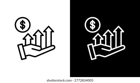 Profit White Icon Set Design