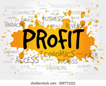 PROFIT word cloud, business concept