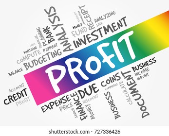 Profit Word Cloud Collage Business Concept Stock Vector (Royalty Free ...