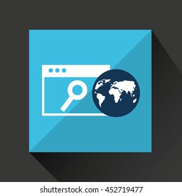 profit in a world map icon, vector illustration