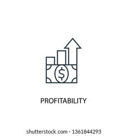 Profitability concept line icon. Simple element illustration. Profitability concept outline symbol design. Can be used for web and mobile UI/UX