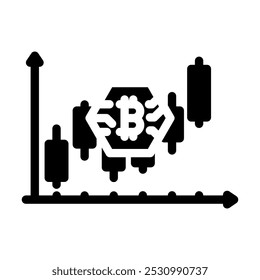 profitability cryptocurrency mining glyph icon vector. profitability cryptocurrency mining sign. isolated symbol illustration