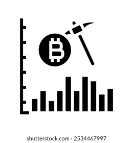 profitability cryptocurrency mining glyph icon vector. profitability cryptocurrency mining sign. isolated symbol illustration