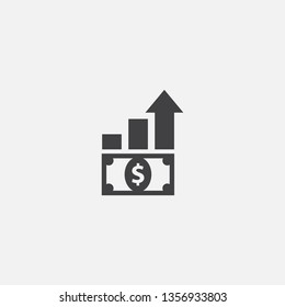 Profitability Glyph icon. Simple sign illustration. Profitability symbol design. Can be used for web, print and mobile
