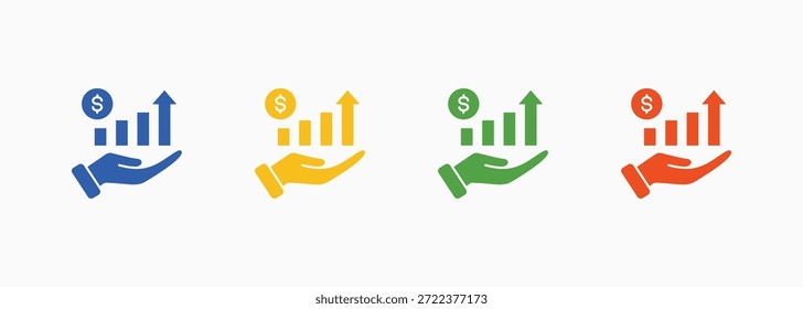 Conjunto de Ícones do Profitability Cor Coleção de Vários Estilos