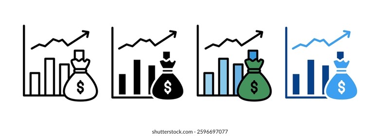 Profitability Icon Set Multiple Style Collection