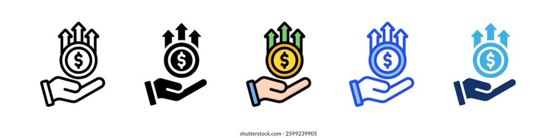 Profitability Icon Set With Multiple Style Collection