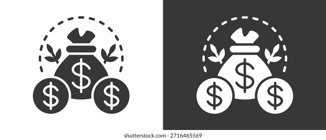 Profitability Icon Set Vektorgrafik-Kollektion einzeln auf Schwarz und Weiß