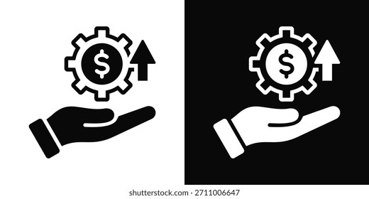 Conjunto de iconos de rentabilidad estilo de fondo blanco y negro