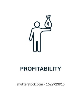 Profitability line icon. Thin style element from business administration collection. Simple Profitability icon for web design, apps and software.