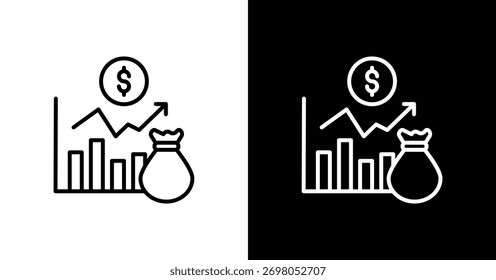 Profitability White Icon Set Design