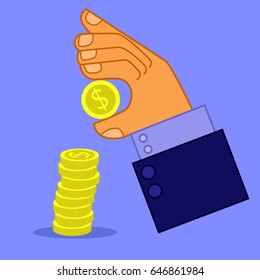 profitable Bank Deposit vector illustration icon.