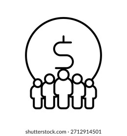 Vetor de ícone comercial lucrativo. Sinal de Ilustração de Negócios. Símbolo ou logotipo da equipe de negócios.
