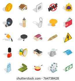 Profitable business icons set. Isometric set of 25 profitable business vector icons for web isolated on white background
