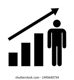 Profitable business vector icon. Businessman illustration symbol. Success sign or logo.