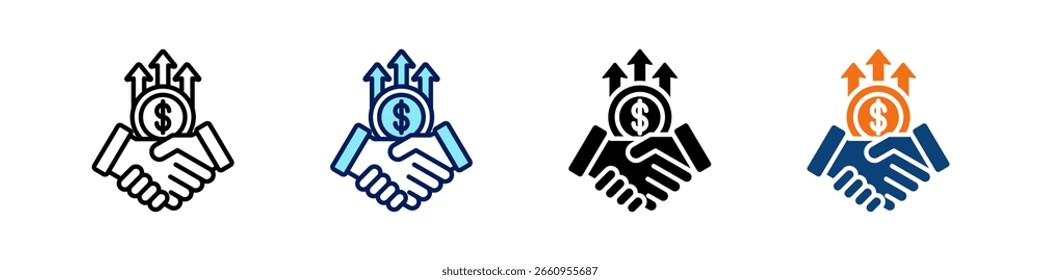 Profitable Deal All In One Icon Multi Styles Vektor Set