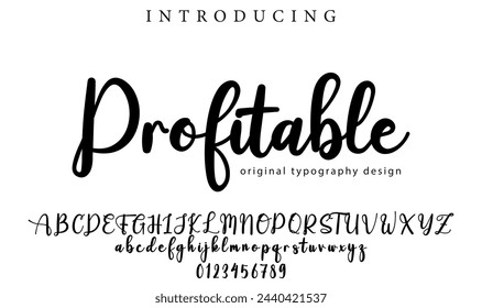 Profitable Font Stylish brush painted an uppercase vector letters, alphabet, typeface