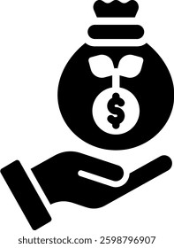 Profitable Icon Glyph Vector Illustration