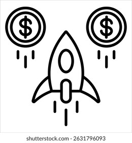 Ícone Lucrativo. Ilustração de Contorno de Vetor Simples