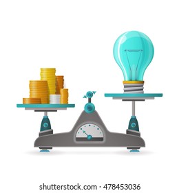 Profitable idea vector concept in flat style