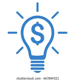 Profitable Invention icon. Vector style is flat iconic symbol with rounded angles, cobalt color, white background.