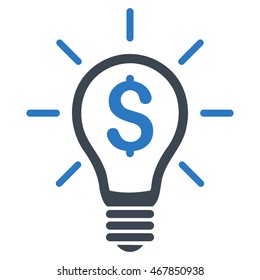 Profitable Invention icon. Vector style is bicolor flat iconic symbol with rounded angles, smooth blue colors, white background.