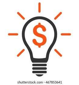 Profitable Invention icon. Vector style is bicolor flat iconic symbol with rounded angles, orange and gray colors, white background.