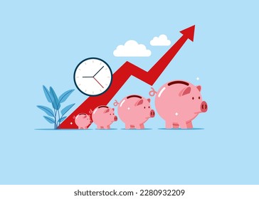 Profitable investment and the increase in profits. Modern vector illustration in flat style.