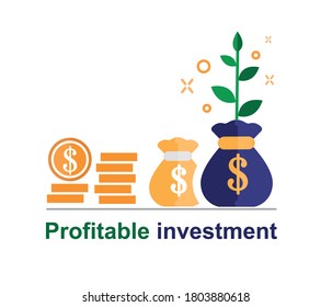 profitable investment. money and economy concept. for web page and mobile.
