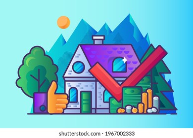 Profitable real estate business vector cartoon infographics