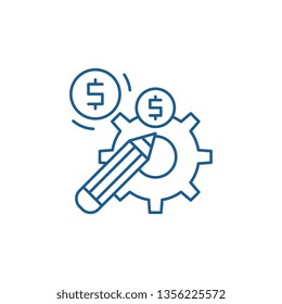 Profitable solution line icon concept. Profitable solution flat  vector symbol, sign, outline illustration.