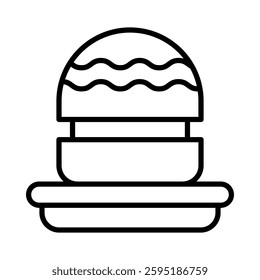 Profiterole Vector Line Icon Design