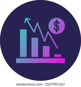 Profits Glyph Circle Gradient Icon