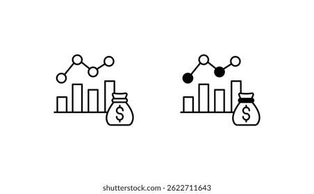 Diseño de icono de ganancias con fondo blanco ilustración de stock