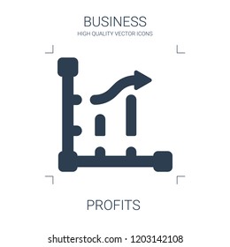 profits icon. high quality filled profits icon on white background. from business collection flat trendy vector profits symbol. use for web and mobile