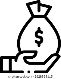 Profite-Symbol. Design mit dünnen linearen Stilen einzeln auf weißem Hintergrund