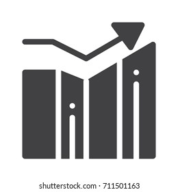 Profits icon vector, filled flat sign, solid pictogram isolated on white. Symbol, logo illustration