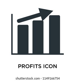 Profits icon vector isolated on white background for your web and mobile app design, Profits logo concept