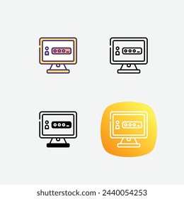 Profits icons set in 4 different style vector illustration