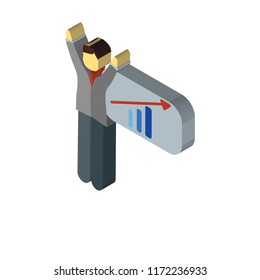Profits isometric left top view 3D icon